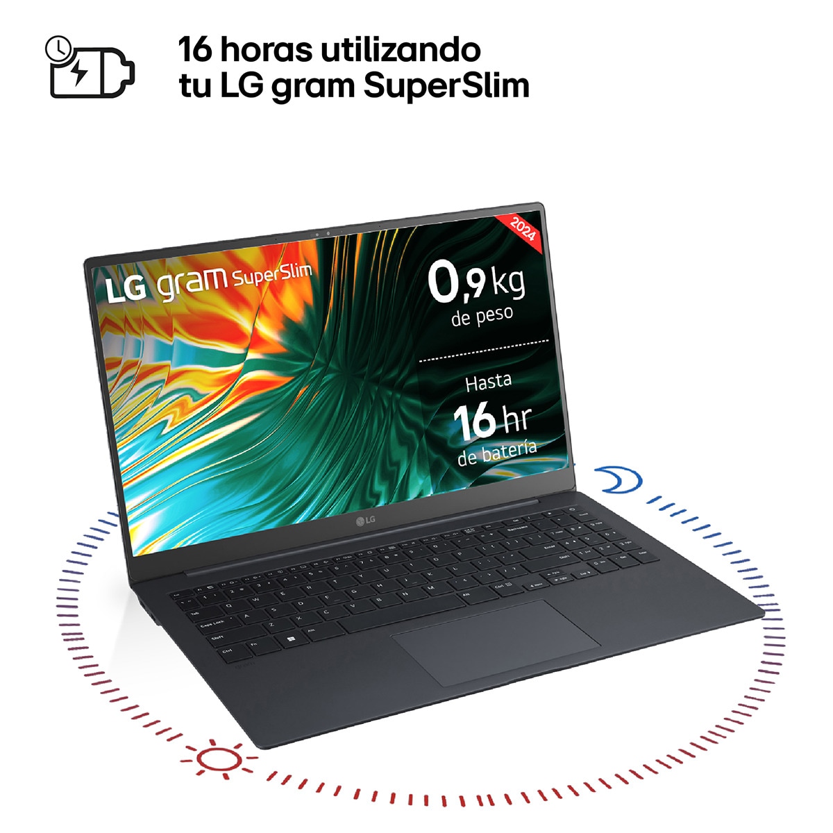 Portátil LG gram 15Z90ST, Intel Core Ultra 7, 32GB, 512GB SSD, 15,6", W11 Azul Neptuno-5