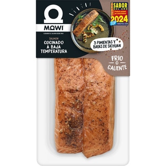 salmón cocinado a baja temperatura a las 3 pimientas y bayas de sichuan bandeja 220 g - Mowi