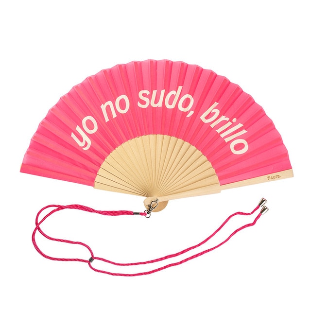 Imagen 0 de Abanico Fisura yo no sudo brillo rosa