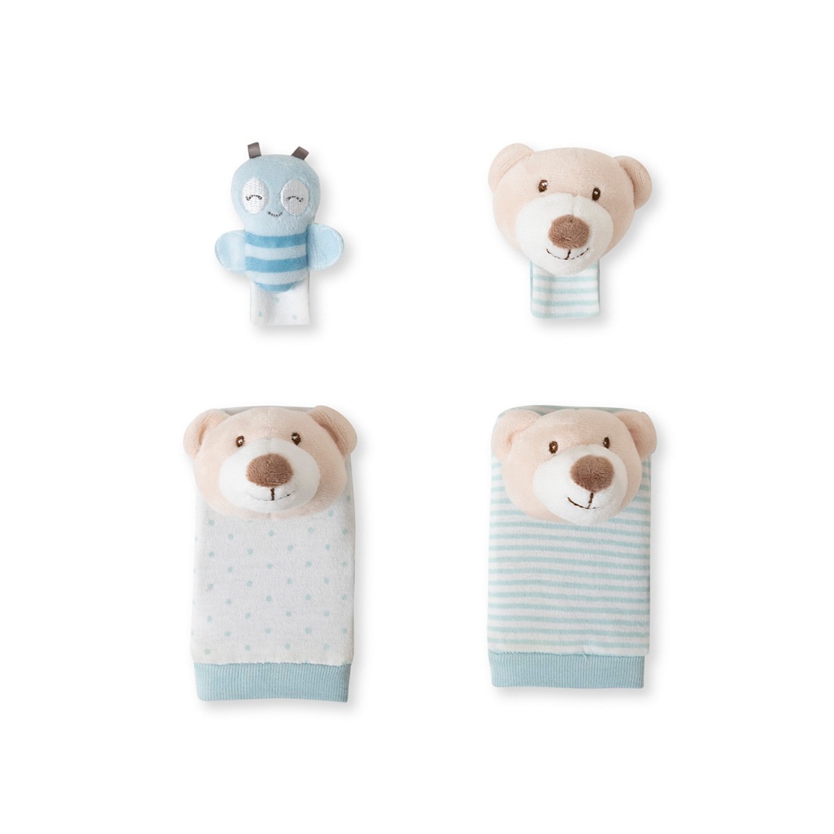 Imagen 0 de Set de peucos y muñequeras Sonajero osito