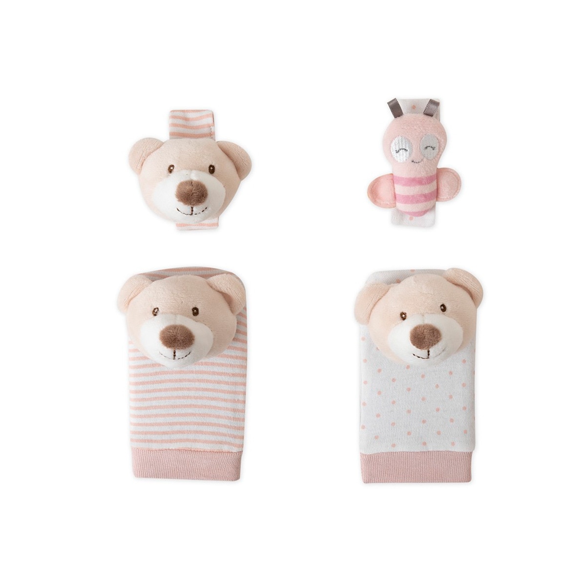Imagen 0 de Set de peucos y muñequeras Sonajero osito