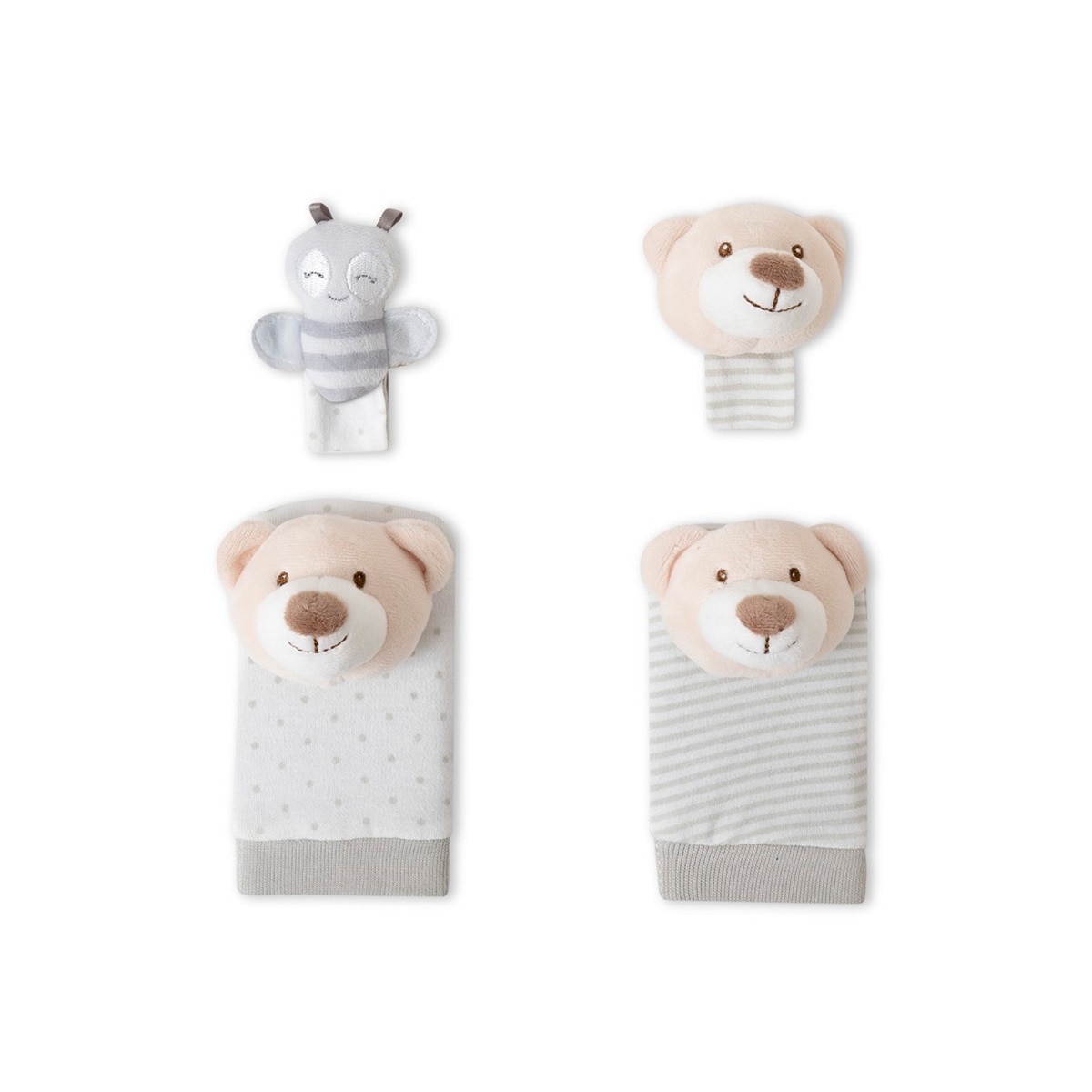 Imagen 0 de Set de peucos y muñequeras Sonajero osito