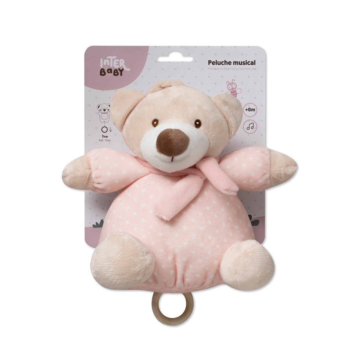 Peluche musical osito Rosa-2