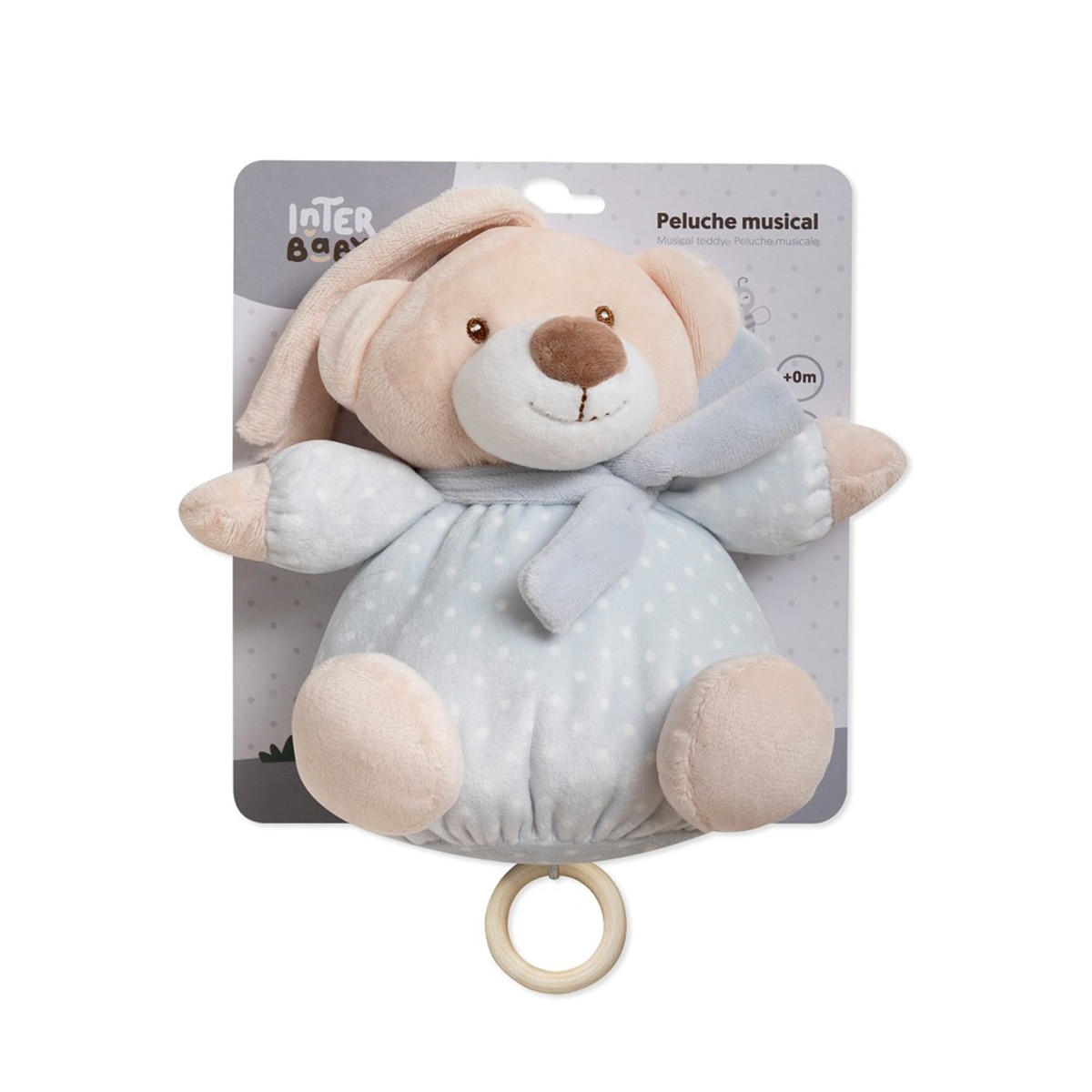 Peluche musical osito Gris-2