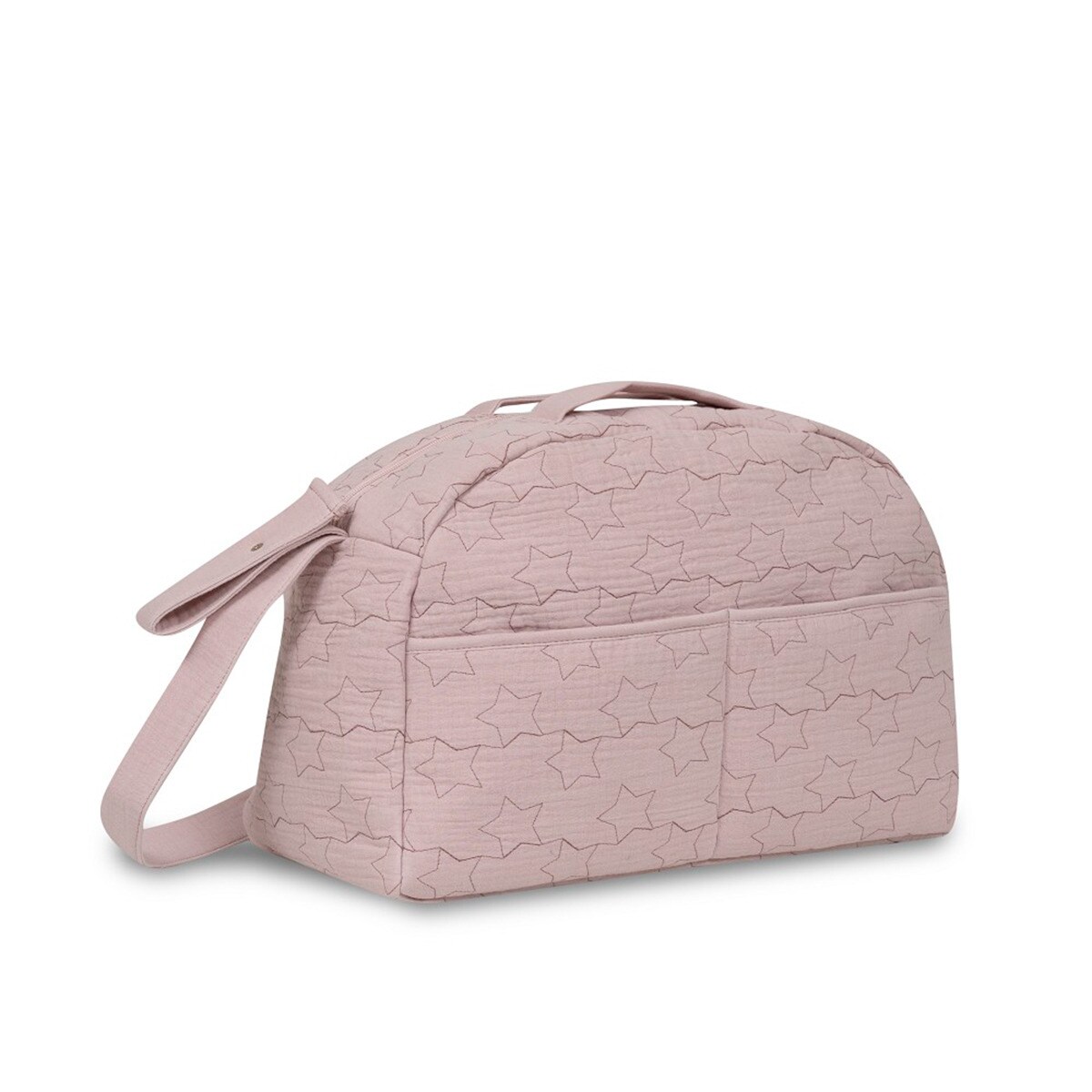 Bolso maternal muselina estrellas Rosa-2