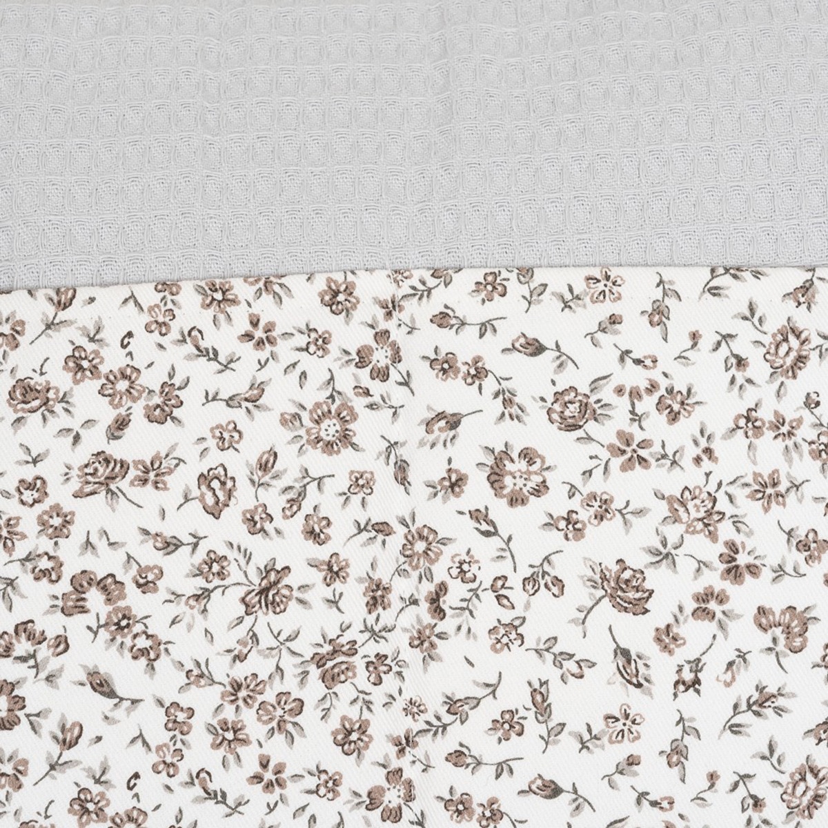 Bolso maternal nido de abeja+flores Gris-4