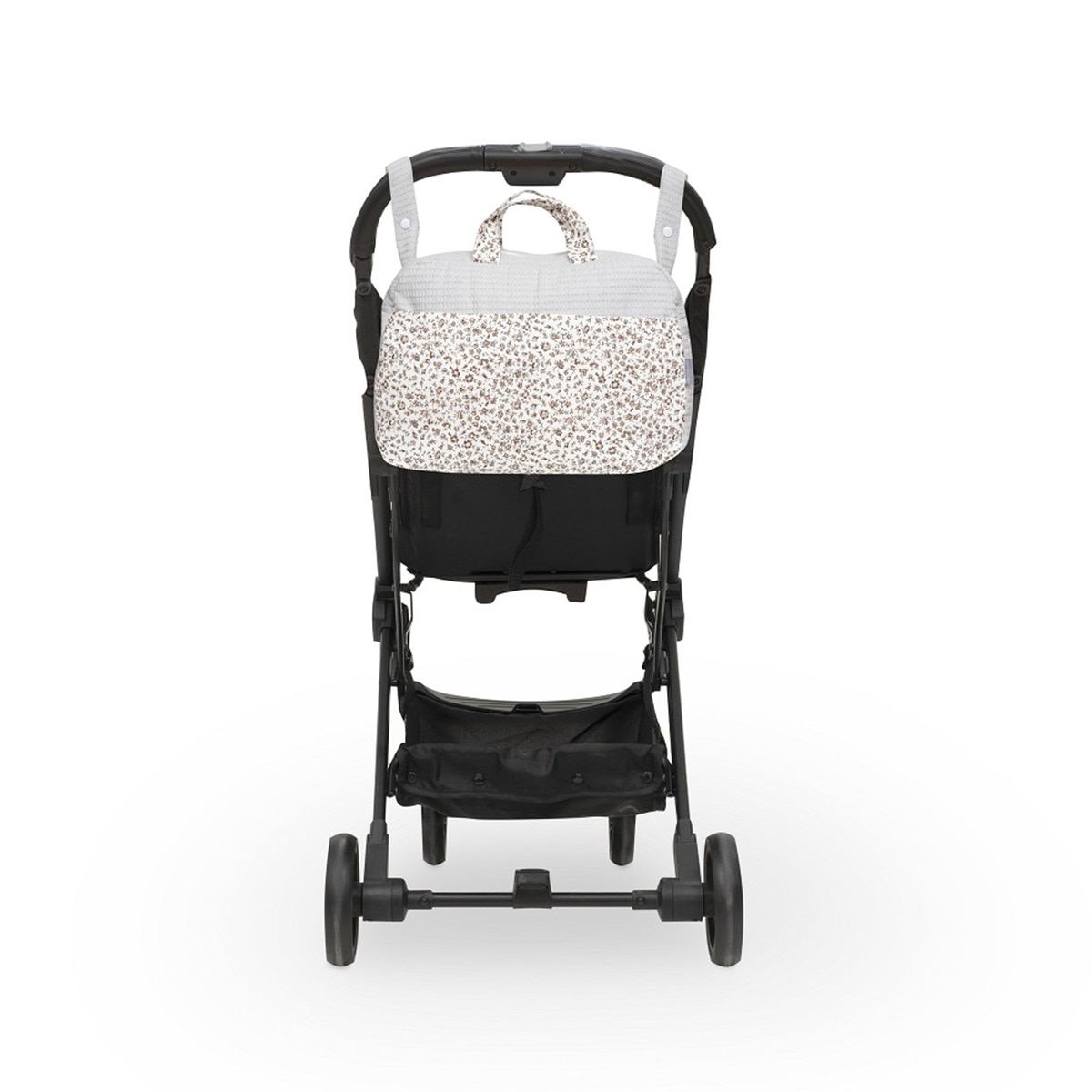 Bolso maternal nido de abeja+flores Gris-2