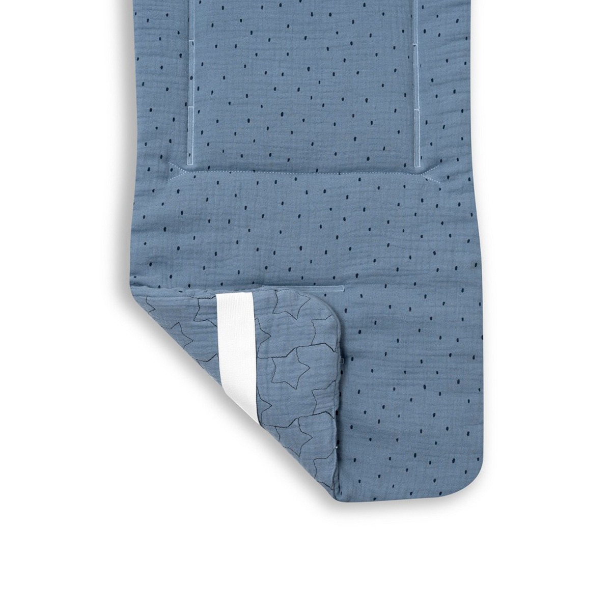 Colchoneta reversible muselina punto+estrella Negro-4