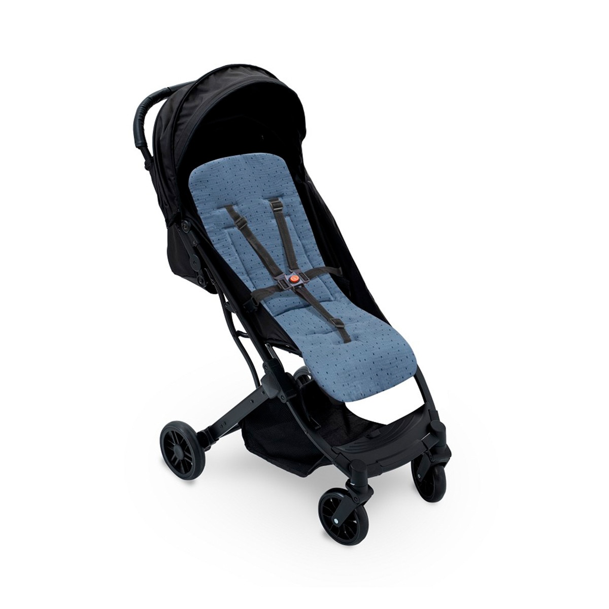 Colchoneta reversible muselina punto+estrella Negro-3