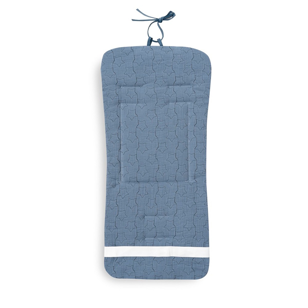 Colchoneta reversible muselina punto+estrella Negro-2