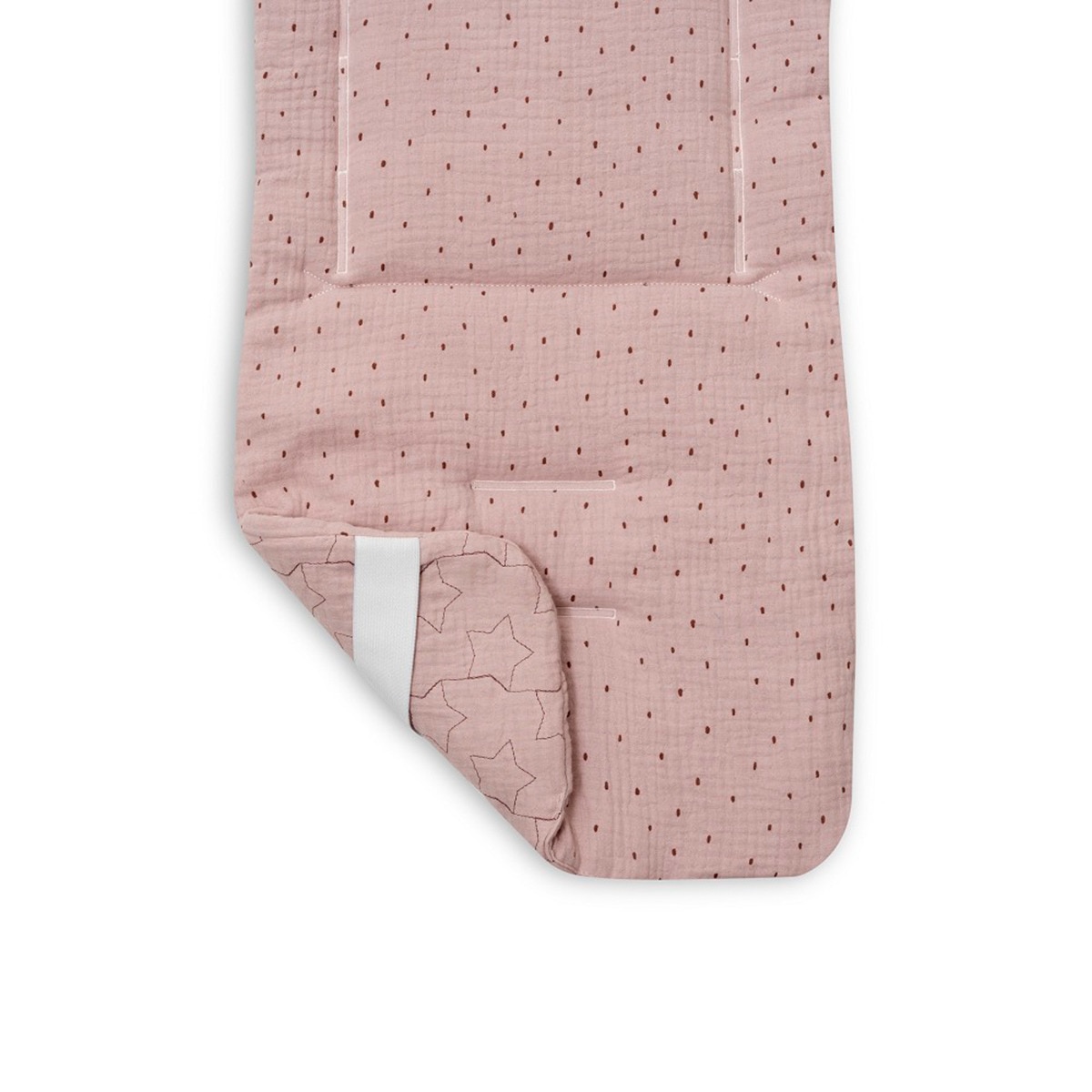 Colchoneta reversible muselina punto+estrella Rosa-4