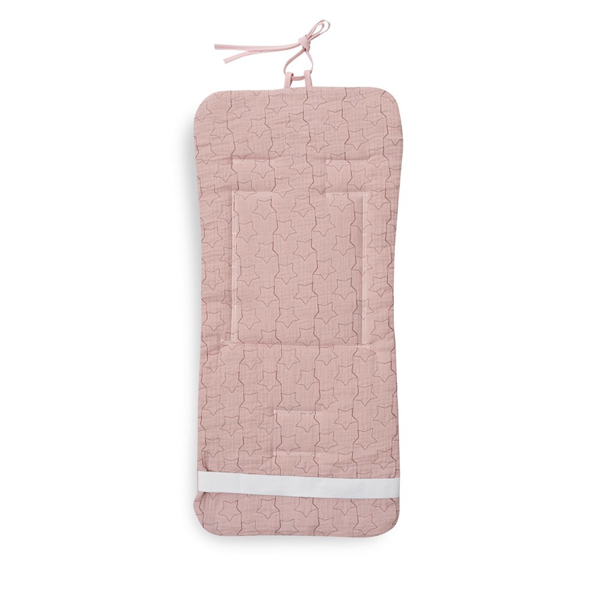 Colchoneta reversible muselina punto+estrella Rosa-2