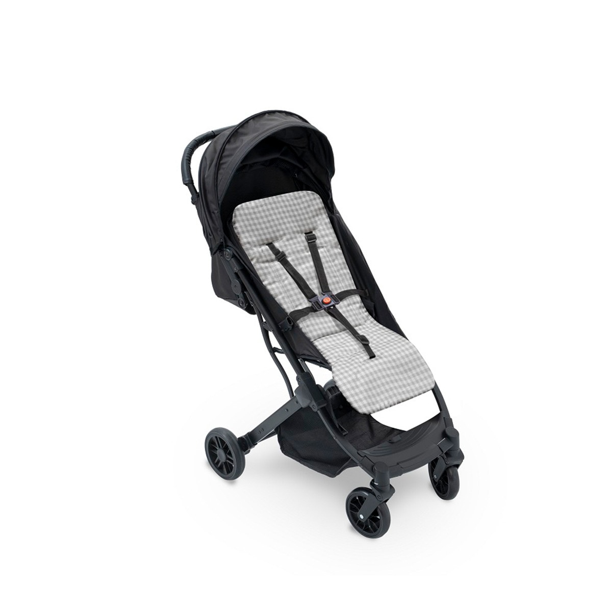 Colchoneta reversible nido de abeja+vichy Negro-3