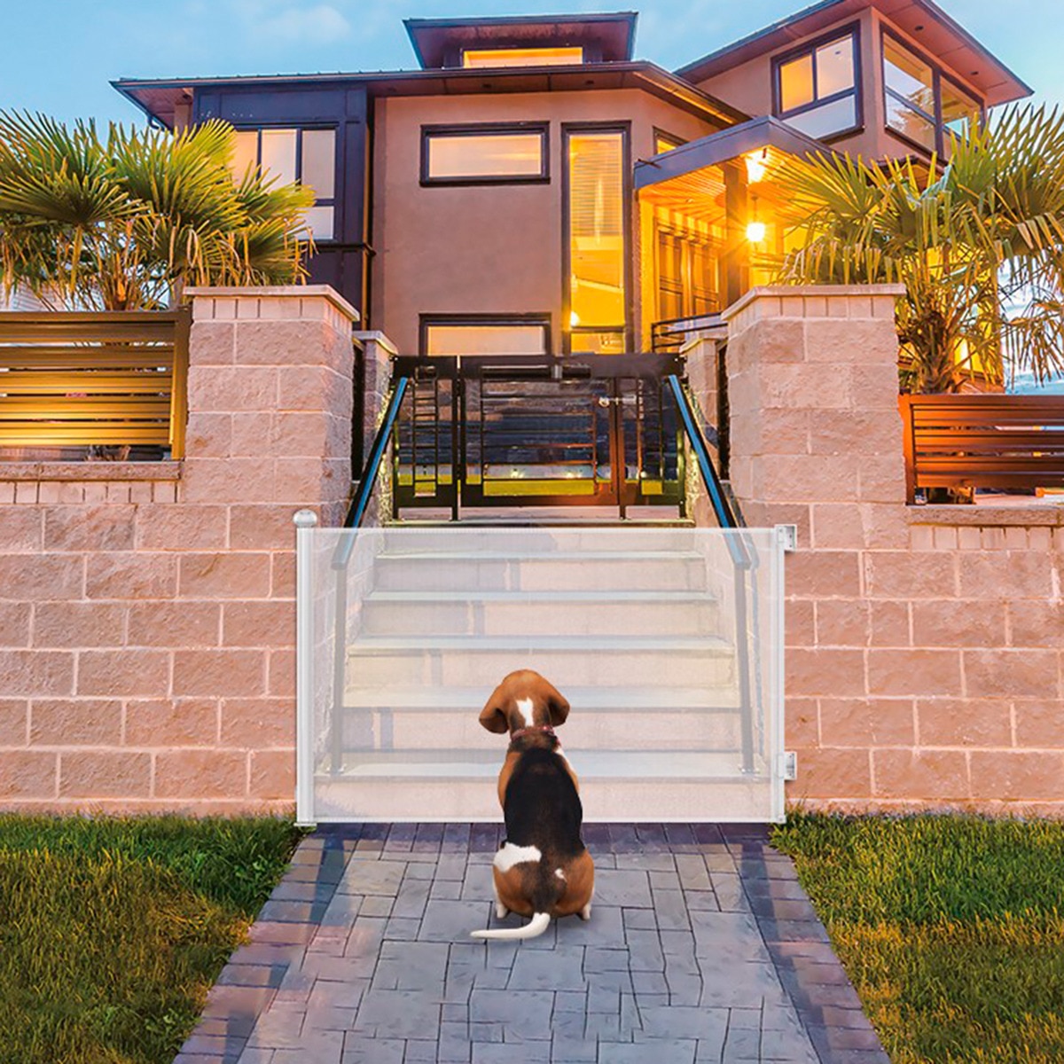 Barrera retractil blanco Blanco-8