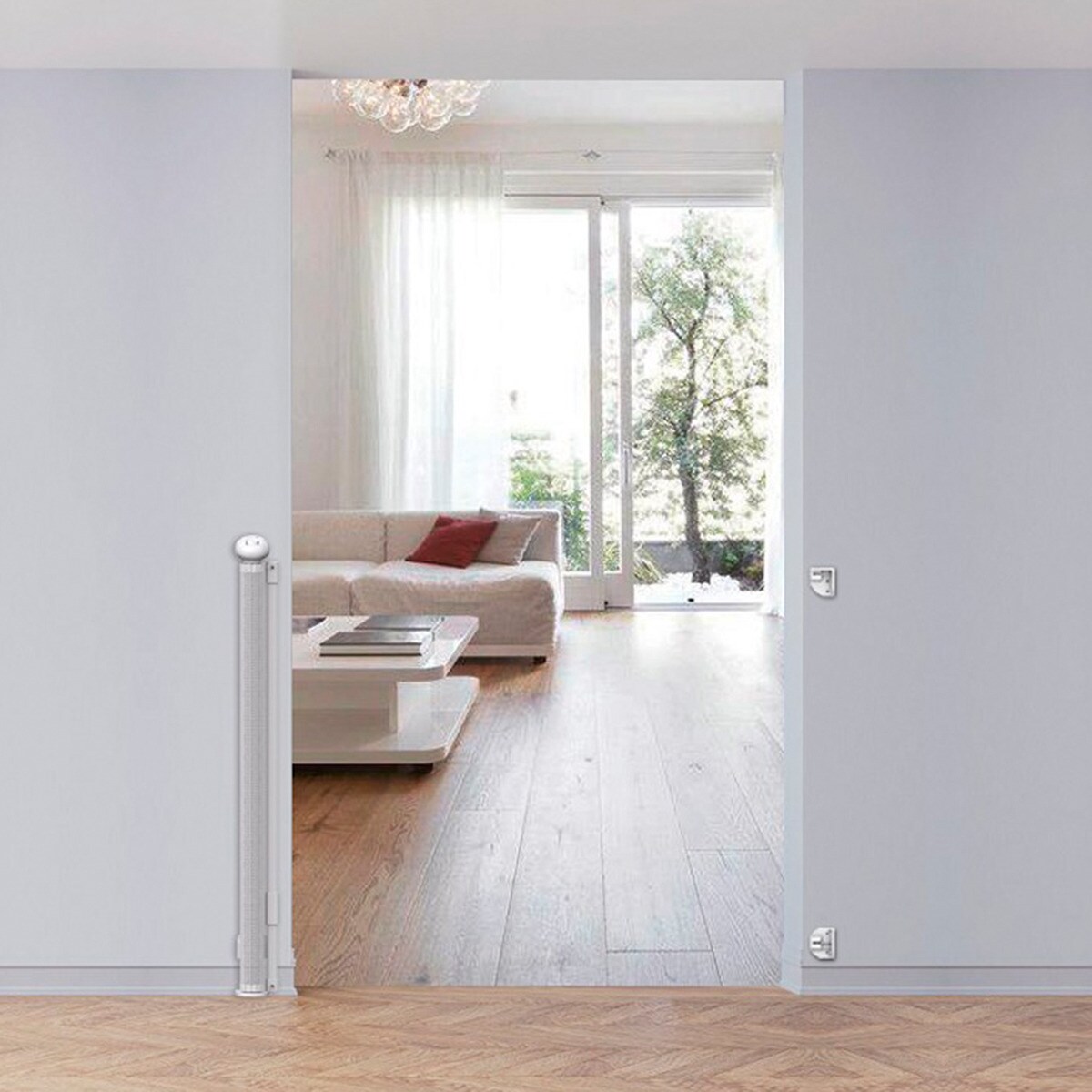 Barrera retractil blanco Blanco-4