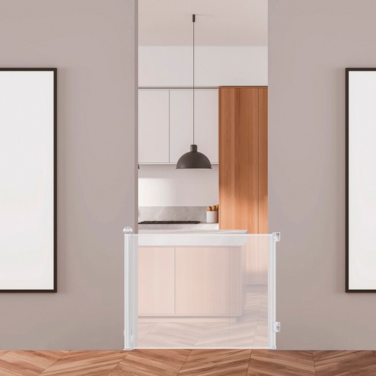 Barrera retractil blanco Blanco-2