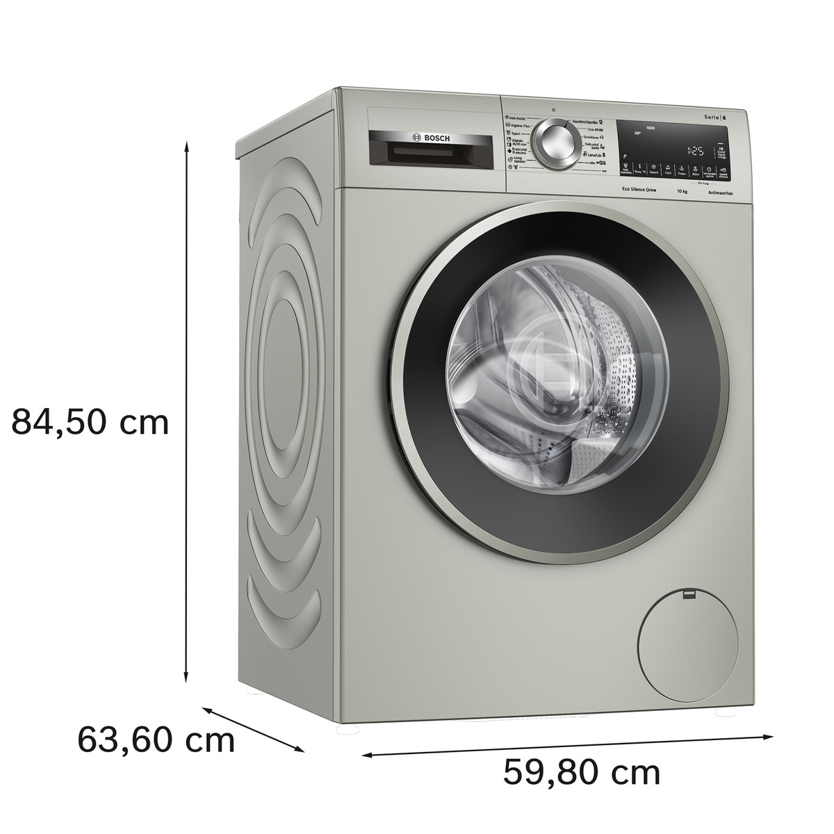 Lavadora Bosch 10 kg / 1.600 rpm, Motor EcoSilence - WGG256ZXES Inox-2