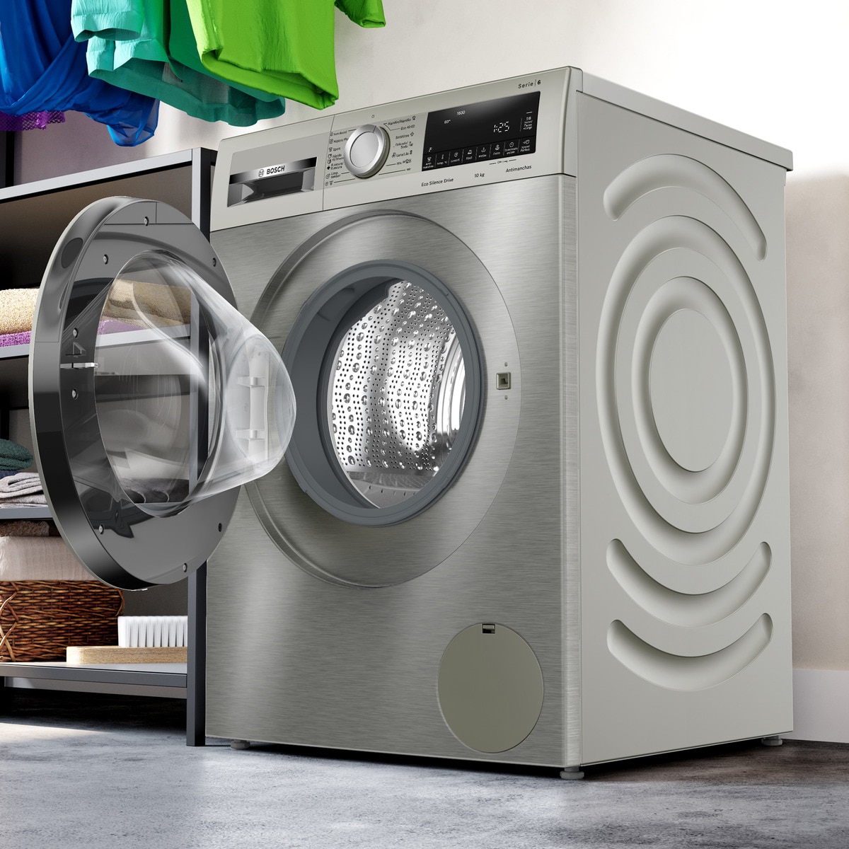 Lavadora Bosch 10 kg / 1.600 rpm, Motor EcoSilence - WGG256ZXES Inox-4