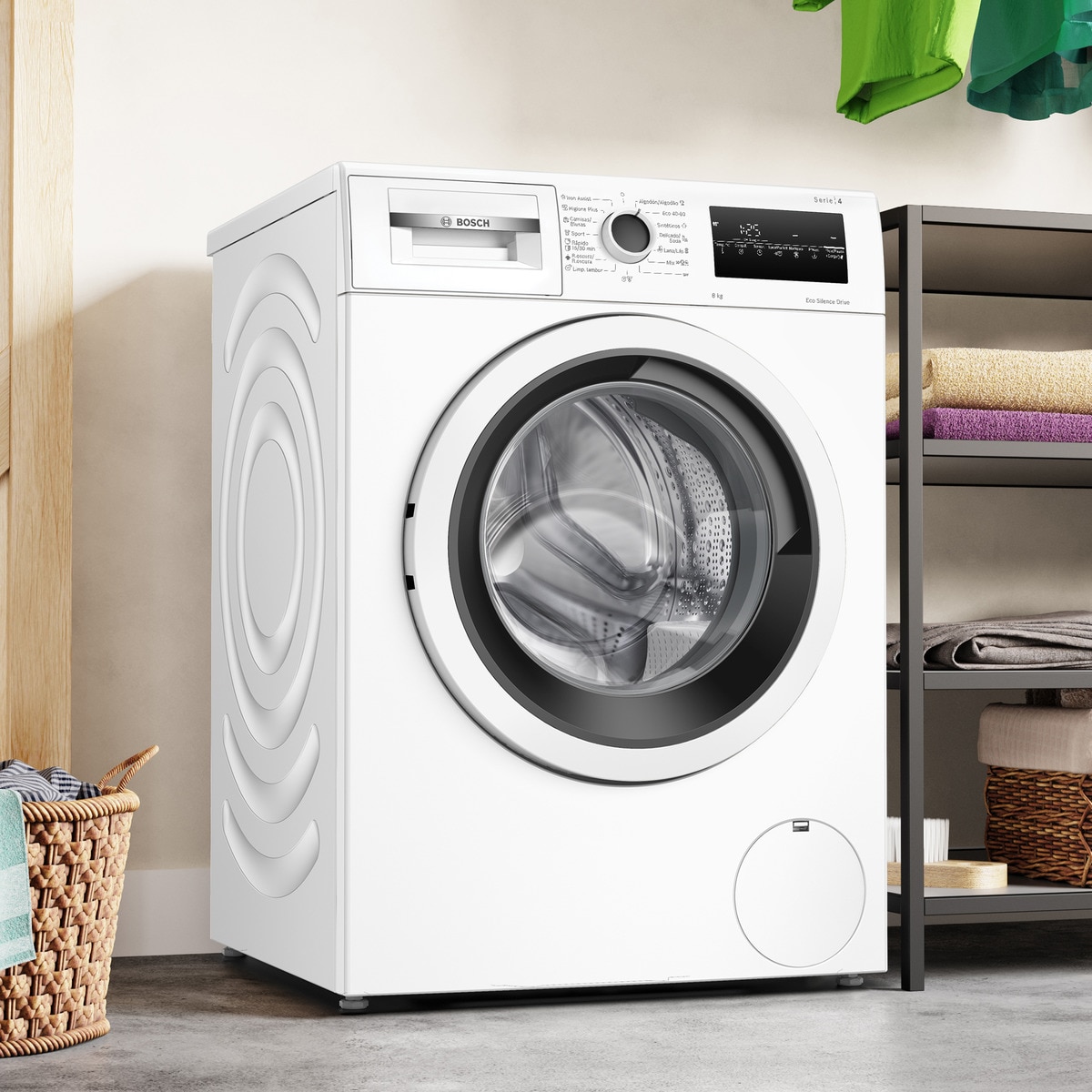 Lavadora Bosch 8 kg / 1.200 rpm Serie 4 Iron Assist - WAN24272ES Blanco-3