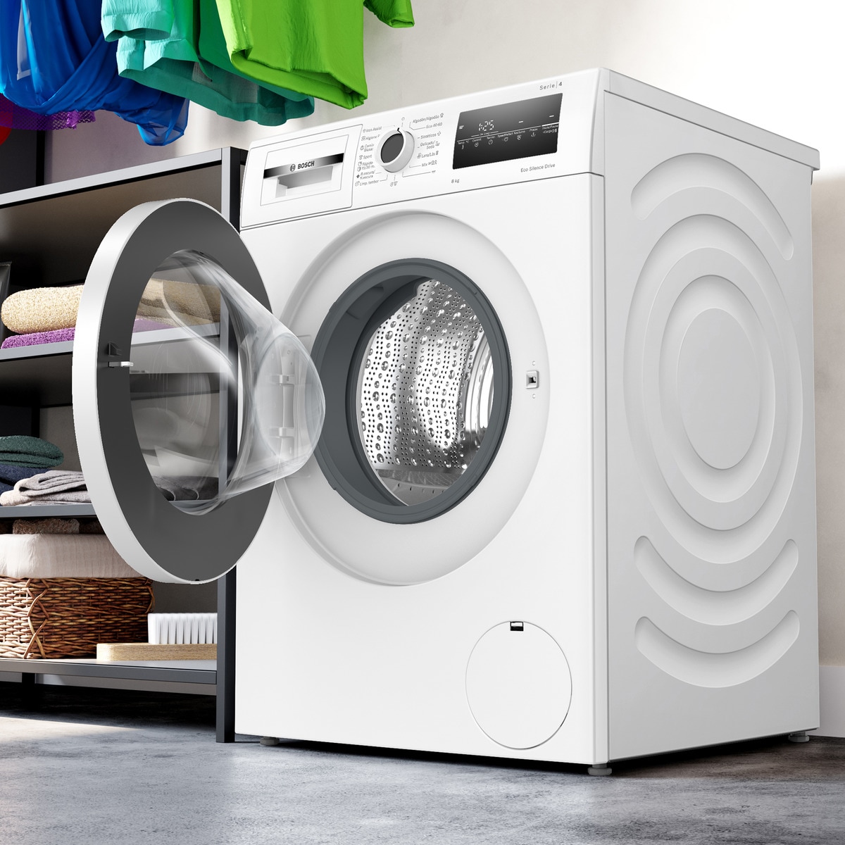 Lavadora Bosch 8 kg / 1.200 rpm Serie 4 Iron Assist - WAN24272ES Blanco-4