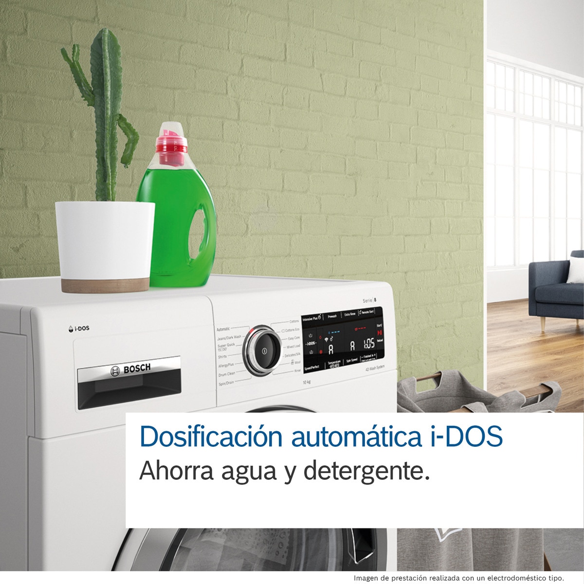 Lavadora Bosch 9 kg/1.400 rpm, i-DOS - WGG244FAES Inox-10