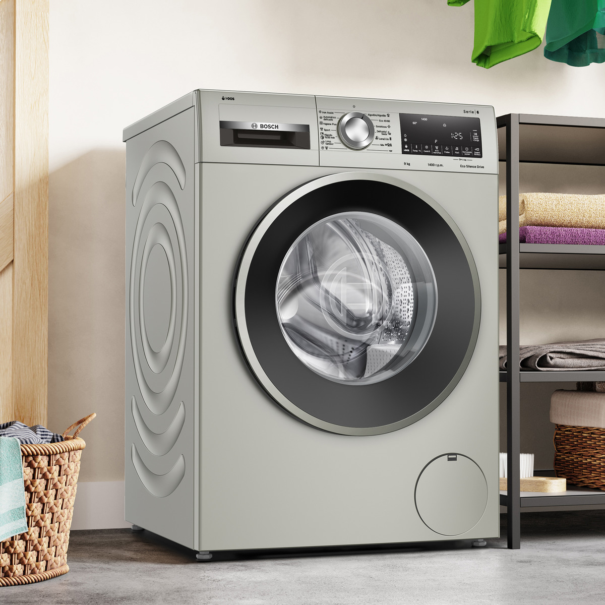 Lavadora Bosch 9 kg/1.400 rpm, i-DOS - WGG244FAES Inox-3