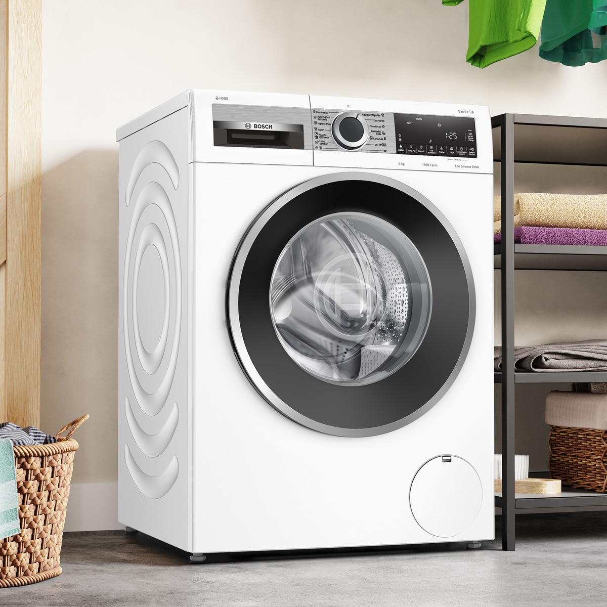 Máquina de Lavar Roupa Bosch Serie 6 WGG244F1ES i-DOS Carga Frontal de 9 Kg e 1400 rpm - Branco Branco-3
