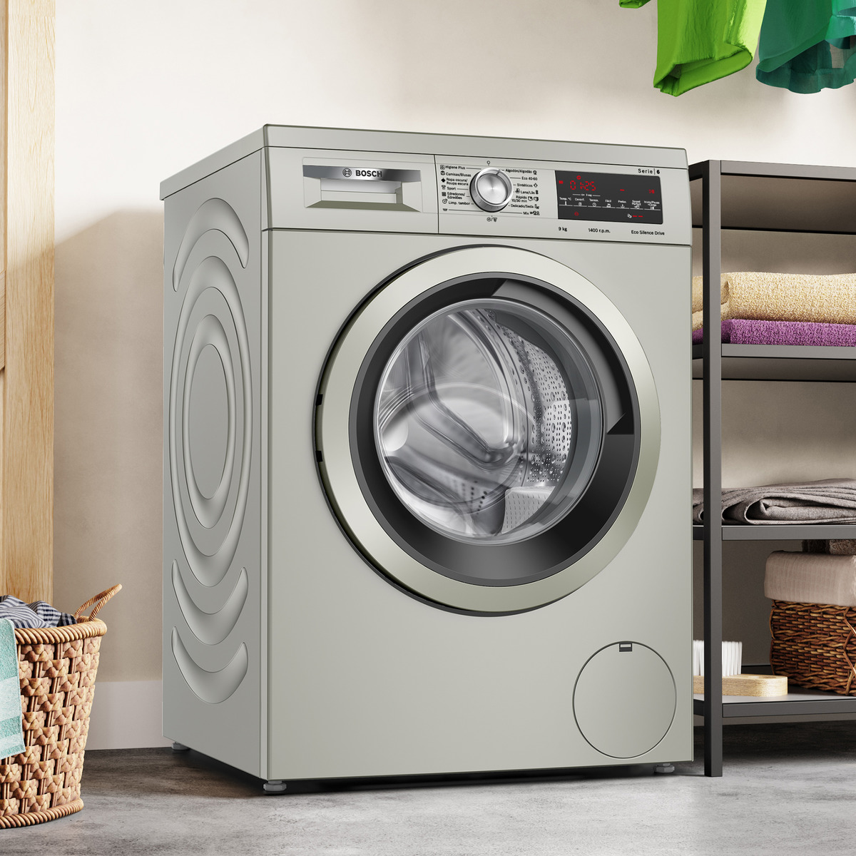 Lavadora Bosch 9 kg/ 1.400 rpm, motor EcoSilence - WUU28T6KES Acero Inox-3
