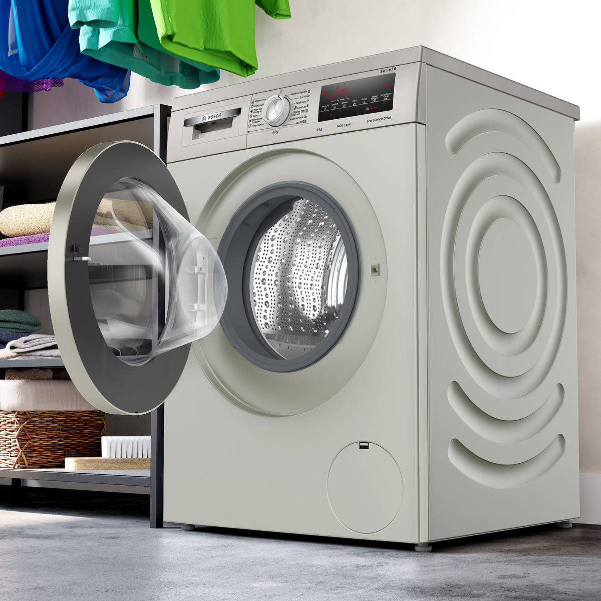 Lavadora Bosch 9 kg/ 1.400 rpm, motor EcoSilence - WUU28T6KES Acero Inox-4