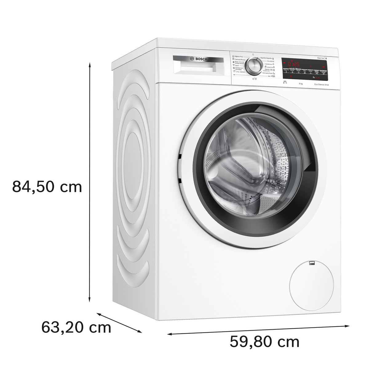 Lavadora Bosch 9 kg/ 1.400 rpm, motor EcoSilence - WUU28T66ES Blanco-2