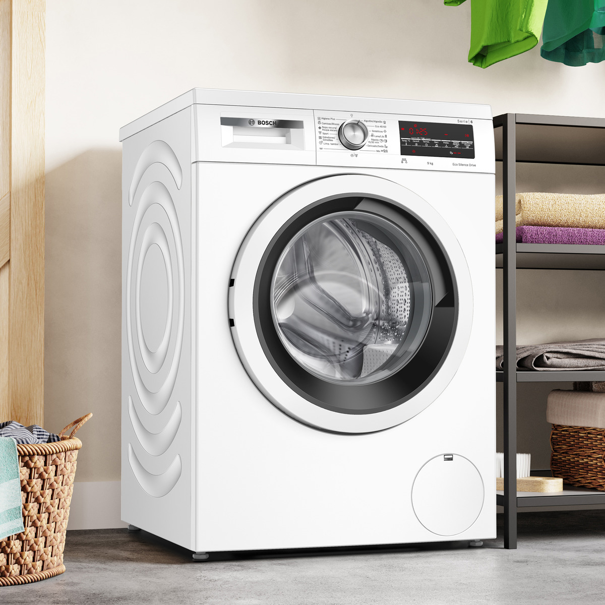 Lavadora Bosch 9 kg/ 1.400 rpm, motor EcoSilence - WUU28T66ES Blanco-3
