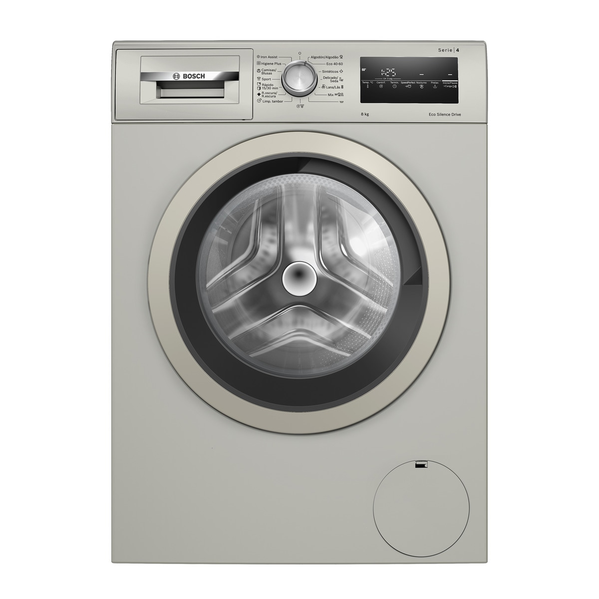 Lavadora Bosch 8 kg/1.200 rpm, motor EcoSilence - WAN2428XES Acero mate-1