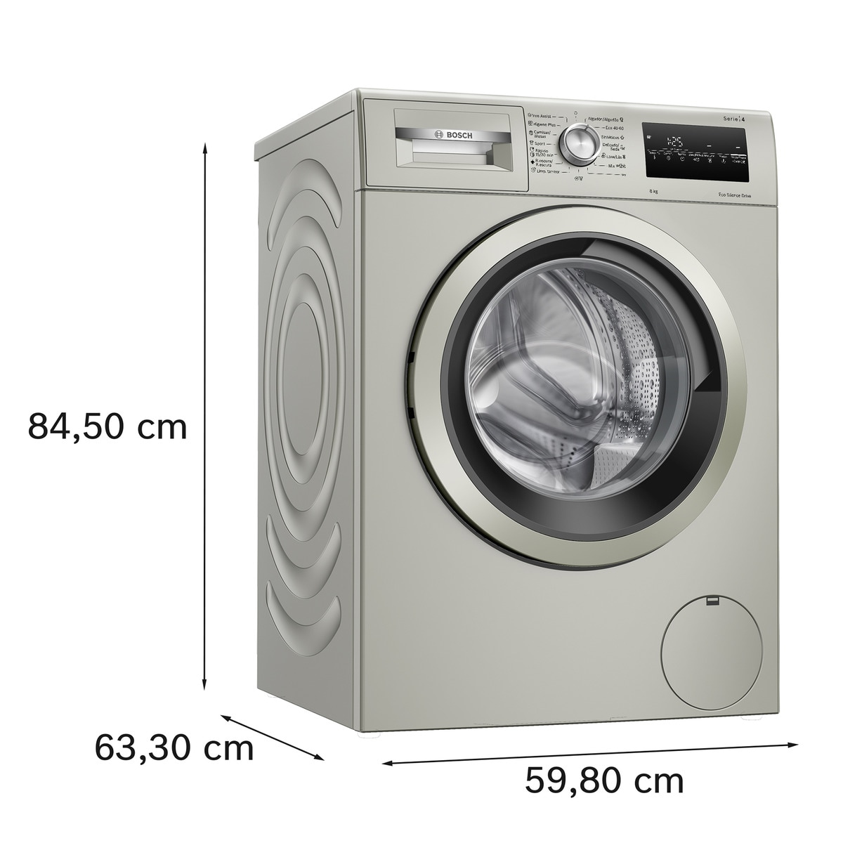 Lavadora Bosch 8 kg/1.200 rpm, motor EcoSilence - WAN2428XES Acero mate-2