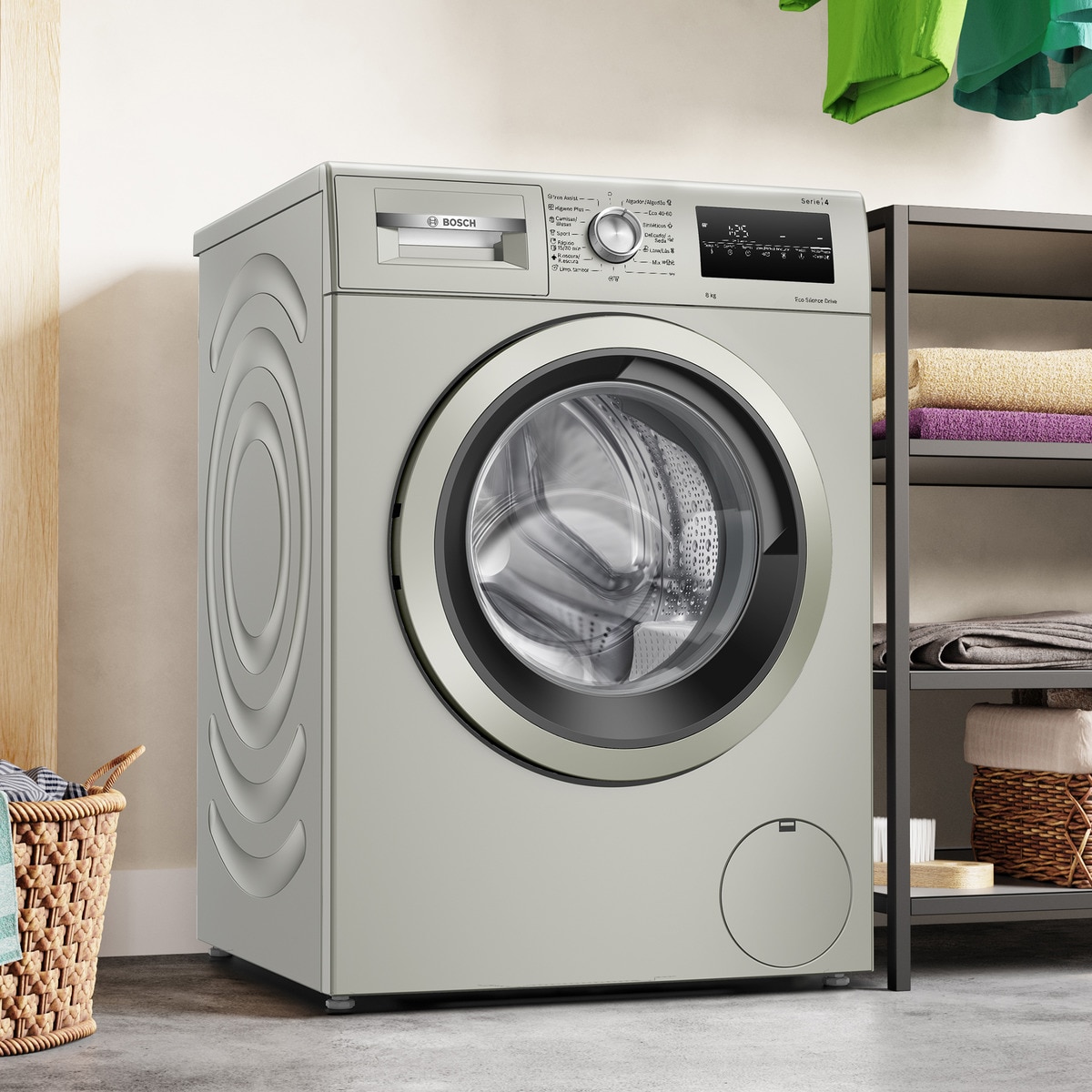 Lavadora Bosch 8 kg/1.200 rpm, motor EcoSilence - WAN2428XES Acero mate-3