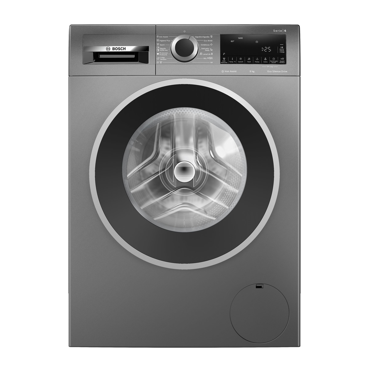 Imagem 0 de Máquina de Lavar Roupa Bosch Serie 6 WGG244ZRES Carga Frontal de 9 Kg e 1400 rpm - Cast Iron Grey