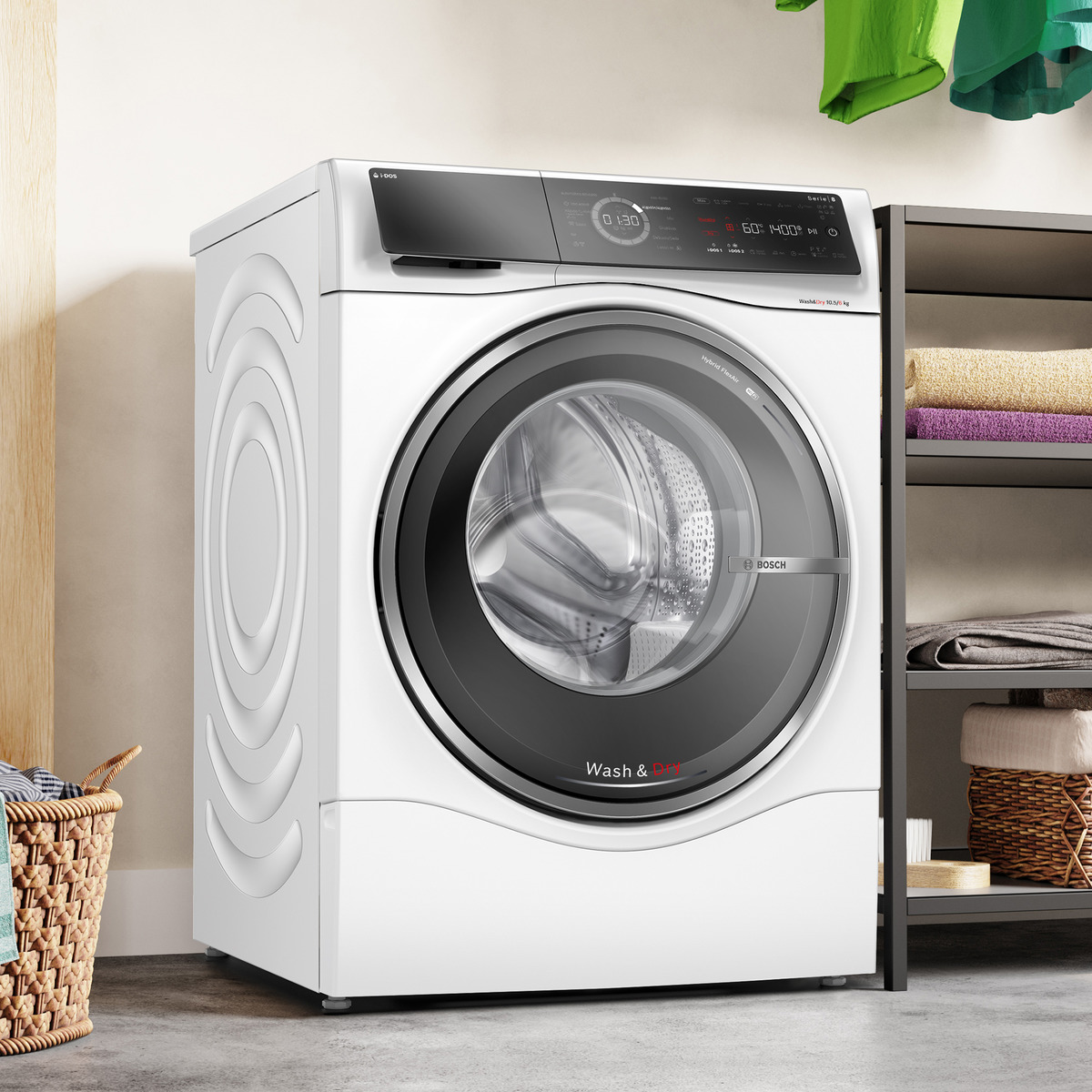 Lavadora secadora Bosch 10.5 kg/ 1400 rpm, dosificación automática i-DOS - WNC254A0ES Blanco-3