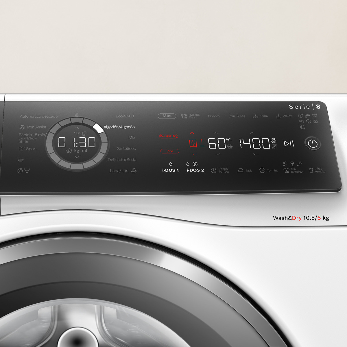 Lavadora secadora Bosch 10.5 kg/ 1400 rpm, dosificación automática i-DOS - WNC254A0ES Blanco-5