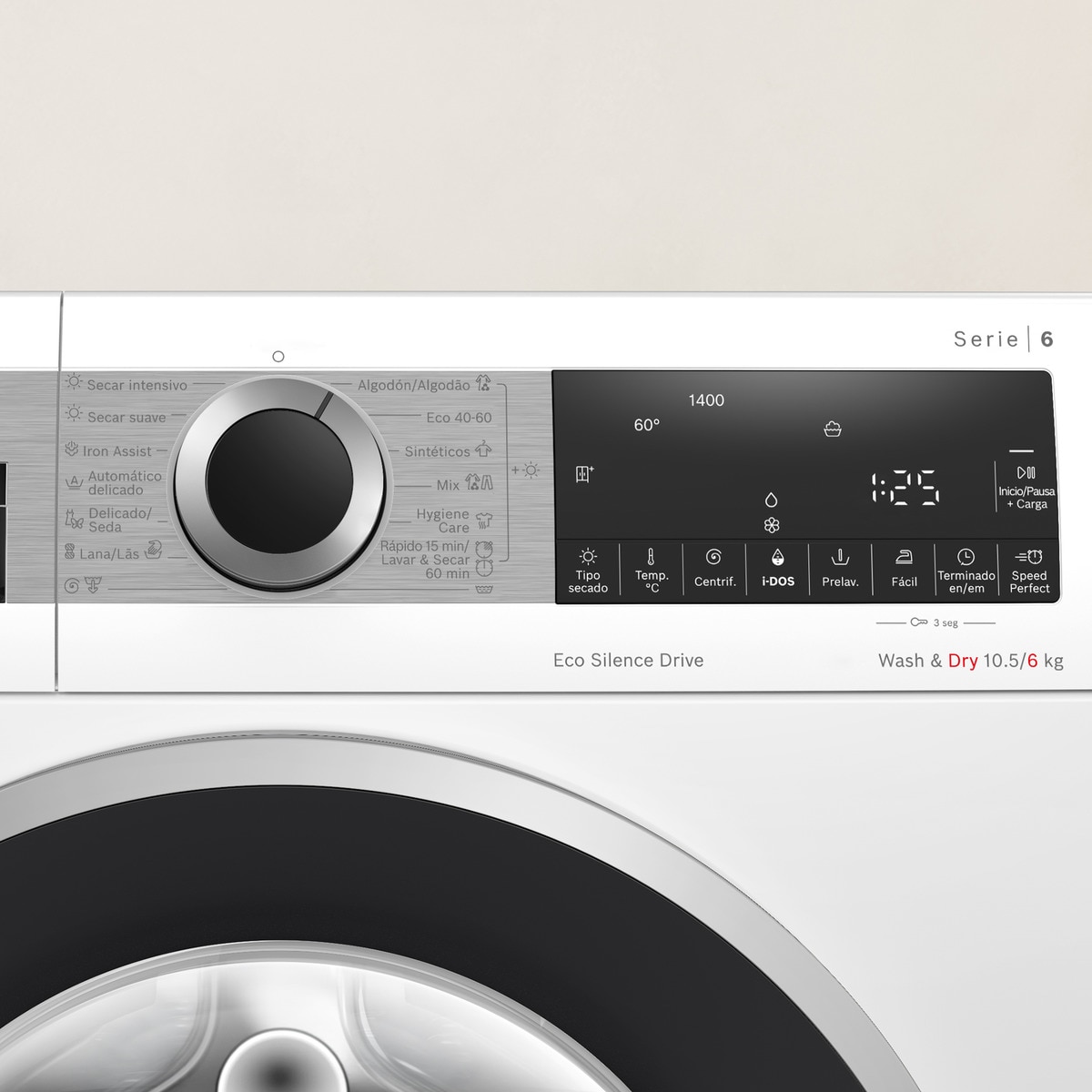 Máquina de Lavar e Secar Roupa Bosch Serie 6 WNG244A0ES i-DOS Carga Frontal de 10,5/6 kg e 1400 rpm - Branco Branco-5