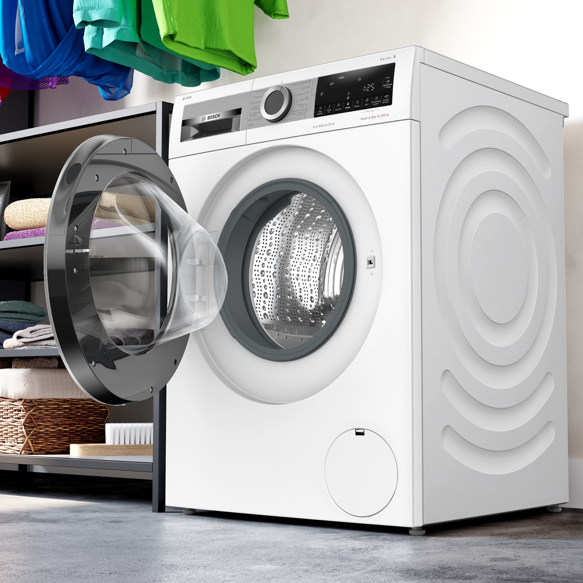 Máquina de Lavar e Secar Roupa Bosch Serie 6 WNG244A0ES i-DOS Carga Frontal de 10,5/6 kg e 1400 rpm - Branco Branco-4