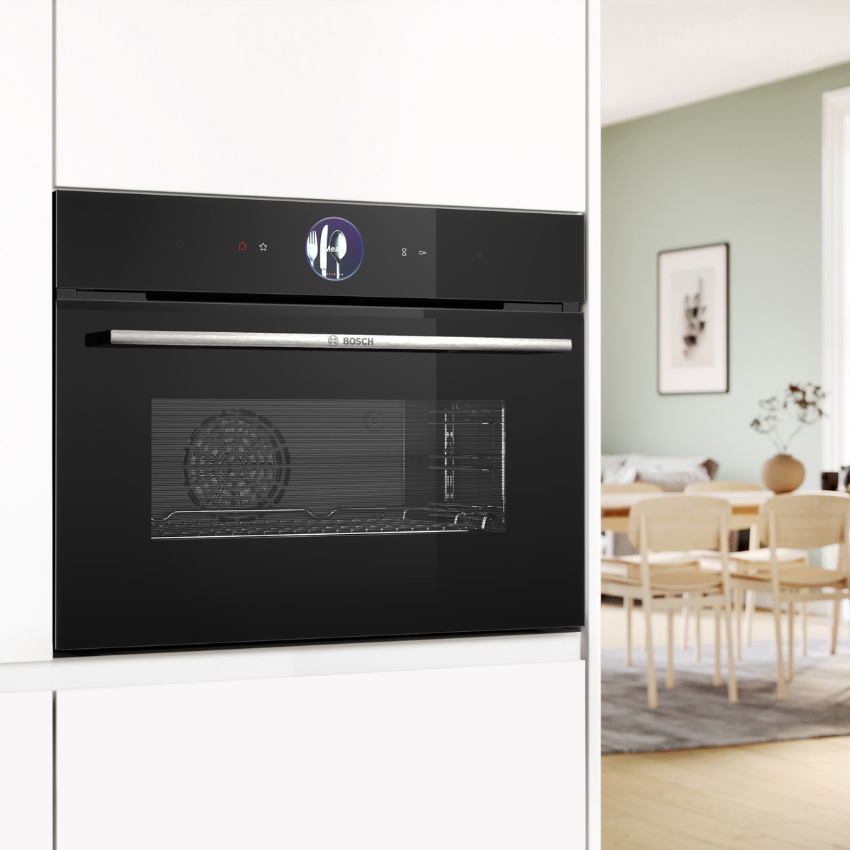 Forno Compacto Bosch Serie 8 CSG7361B1 Função Vapor 100% e de 47 Litros - Preto Vidro preto-5