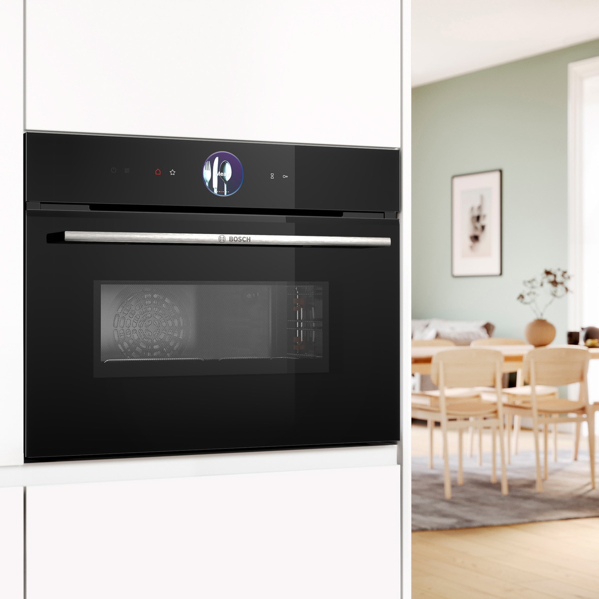 Horno compacto Bosch con microondas, pirolítico - CMG7761B1 Cristal negro-3