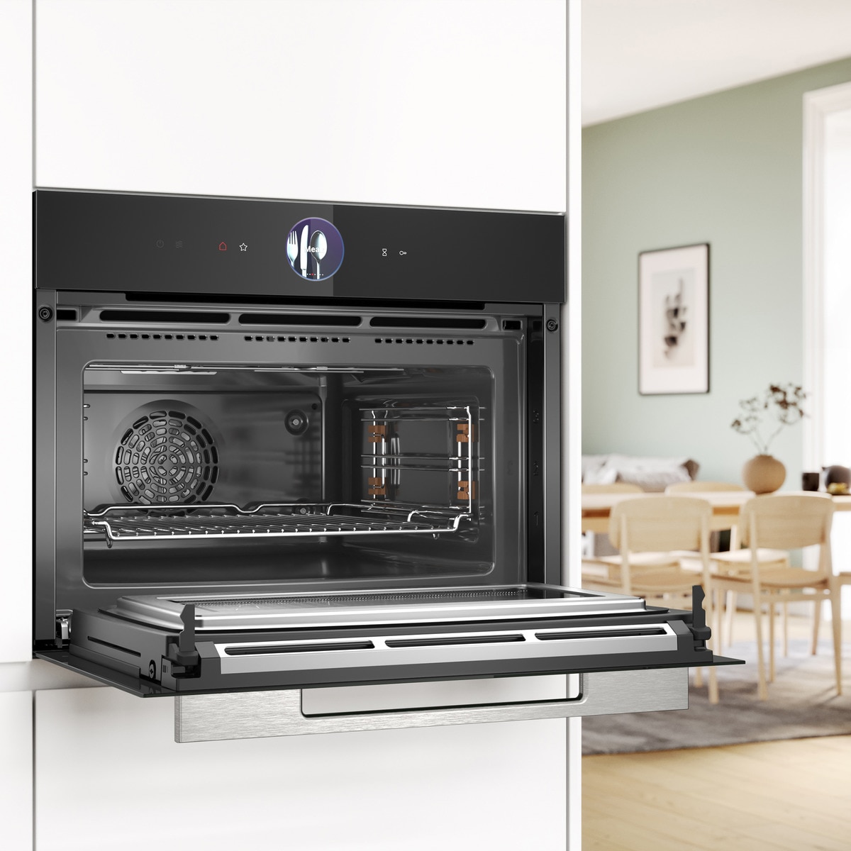 Horno compacto Bosch con microondas, pirolítico - CMG7761B1 Cristal negro-4