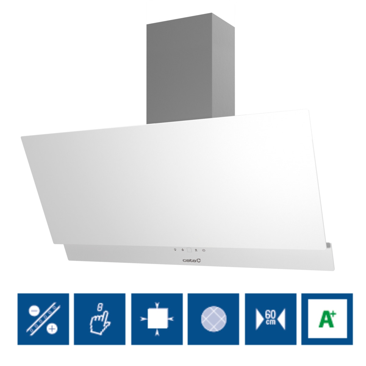 Campana decorativa Cata 5 velocidades + 1 turbo- JUNO 600 XGWH Blanco-2