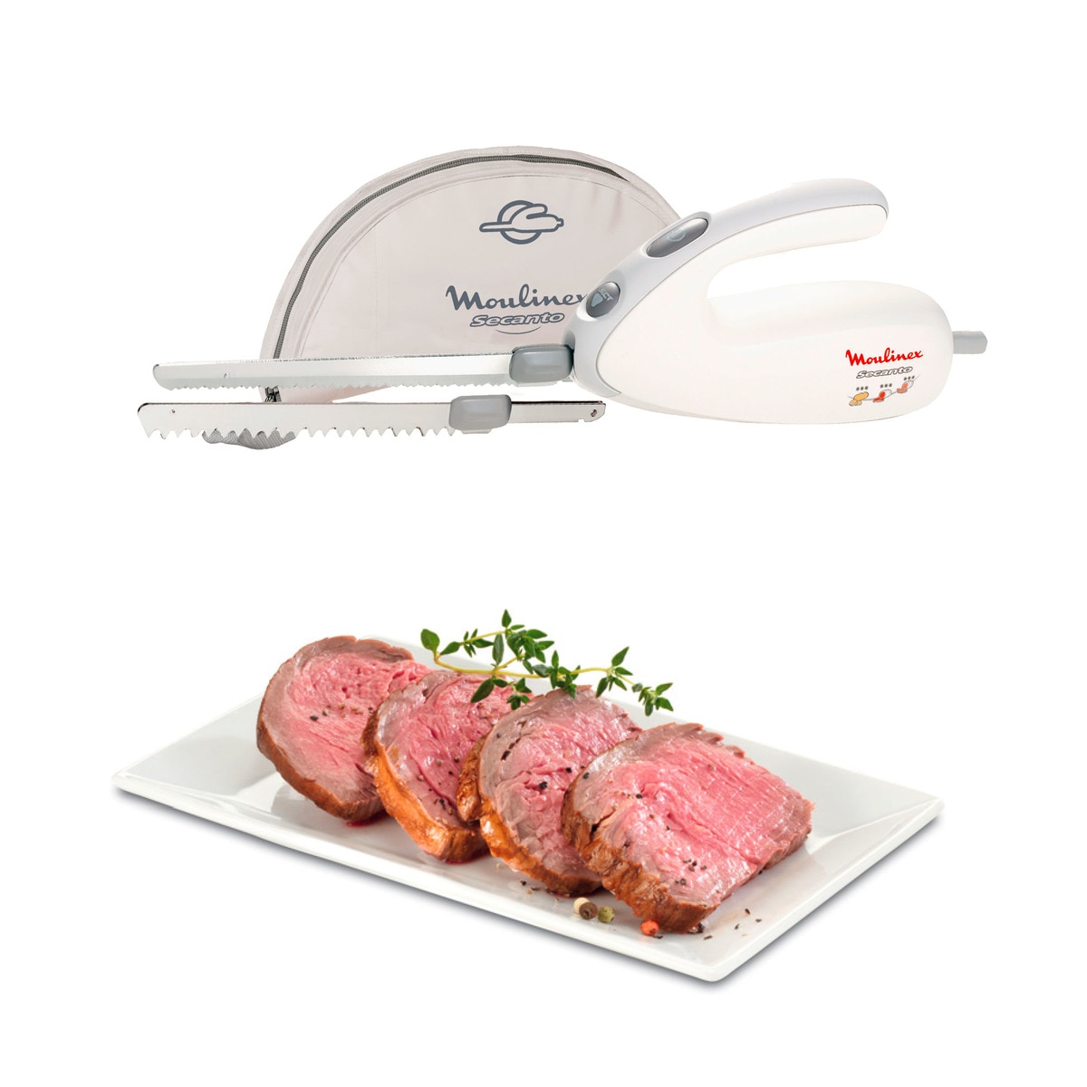Cuchillo Eléctrico Moulinex Secanto DJAC: Corta Carne, Pescado Congelado, Pan Blanco-4