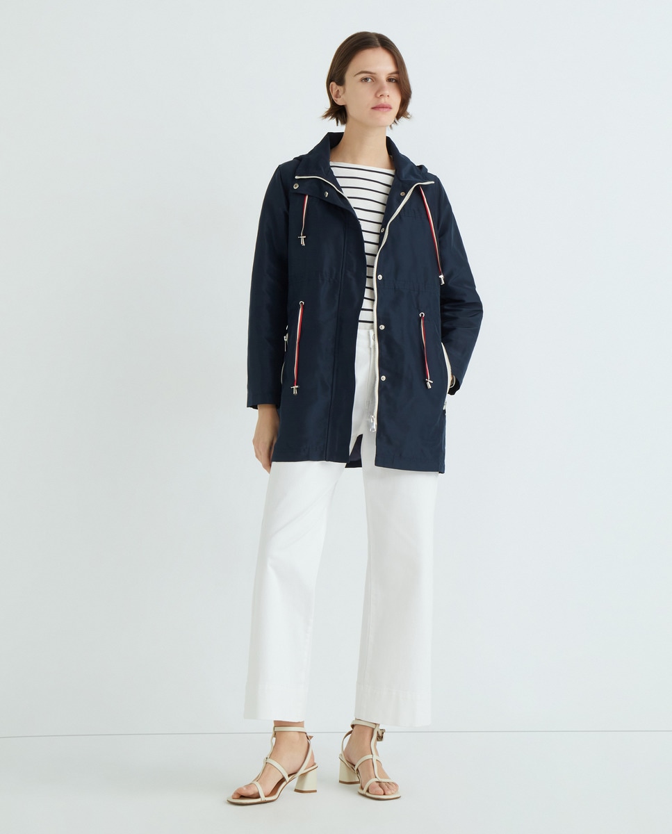 Parka lisa com capuz Azul-marinho-2