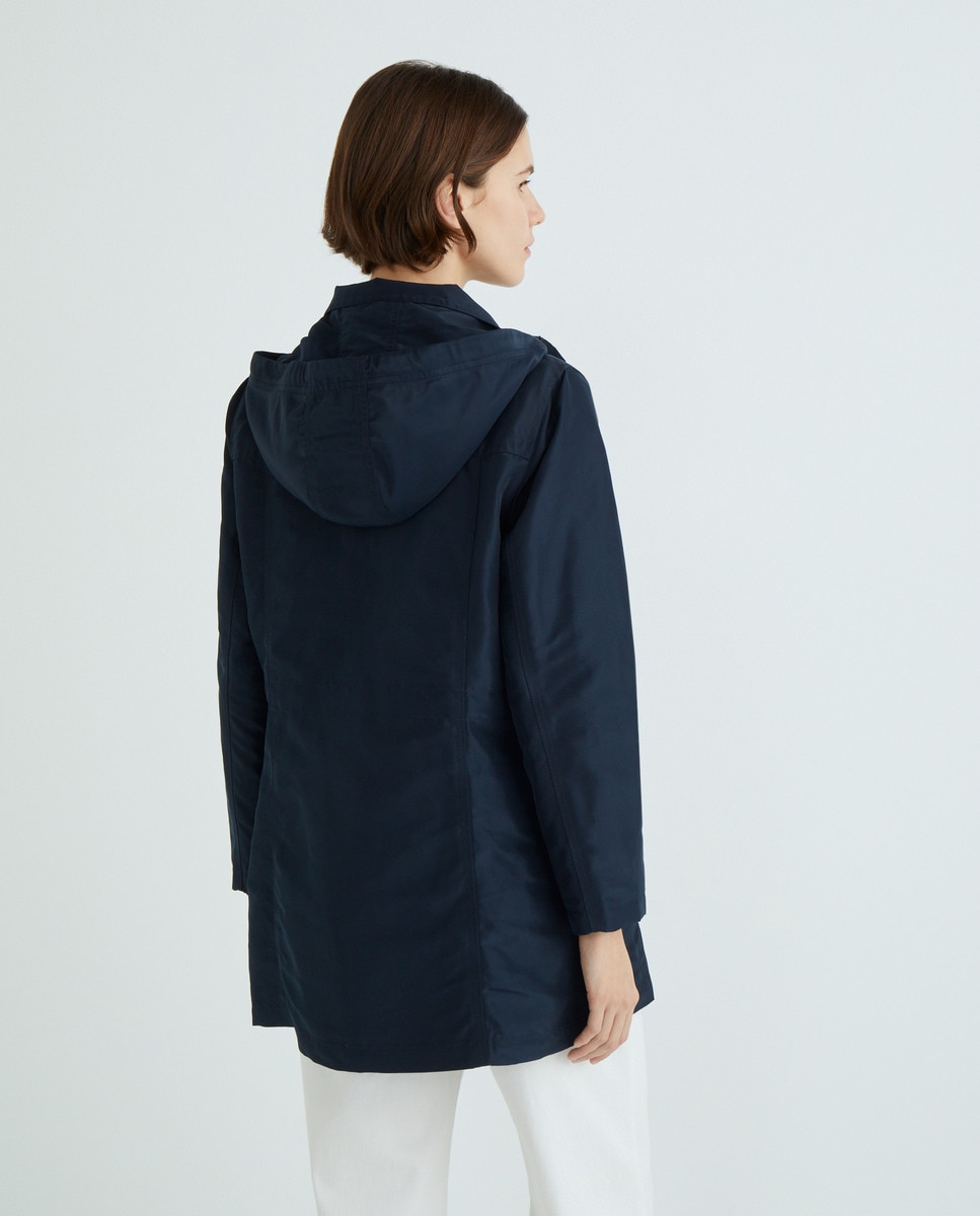 Parka lisa com capuz Azul-marinho-3