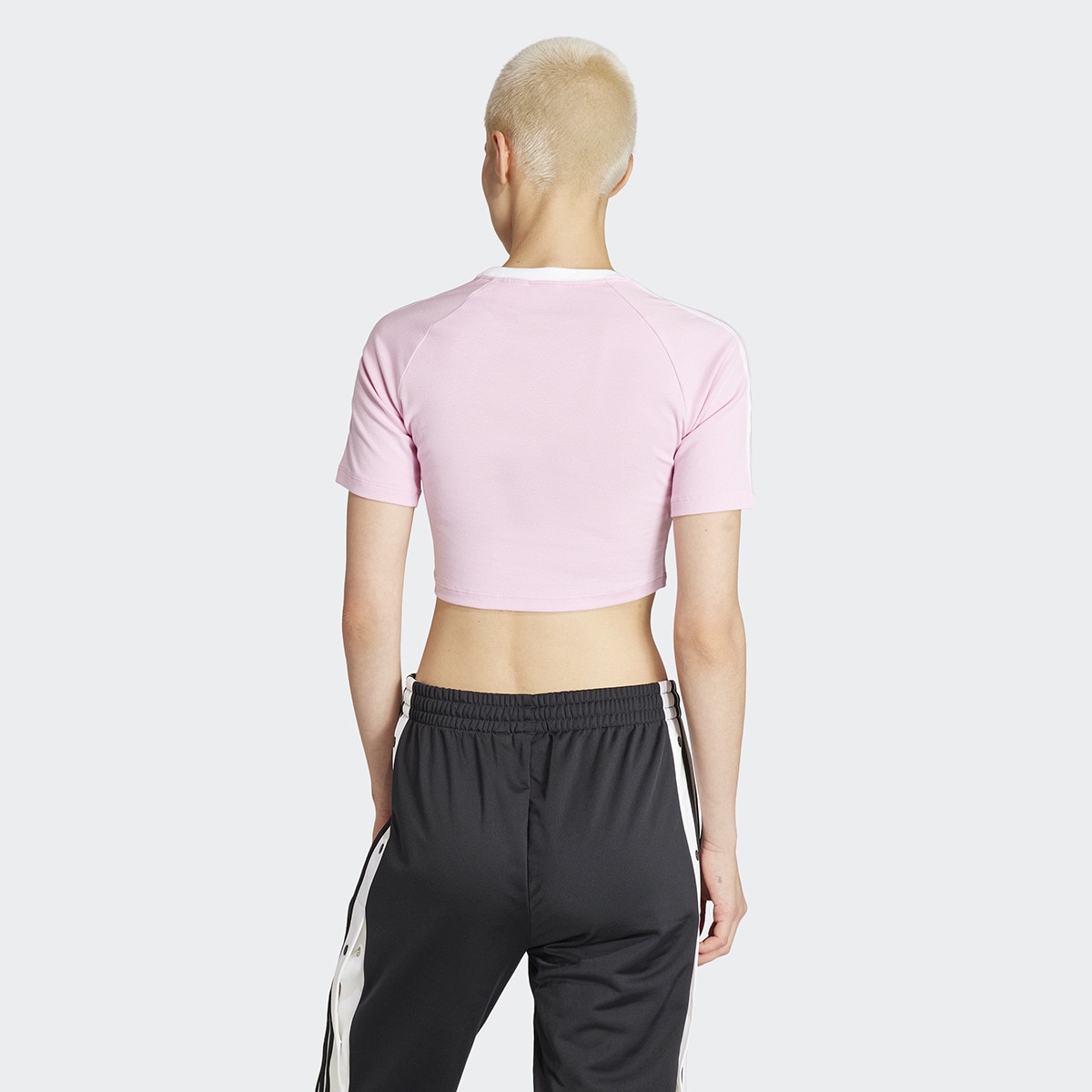 T-shirt de Mulher Baby 3 Faixas Originals Rosa-2