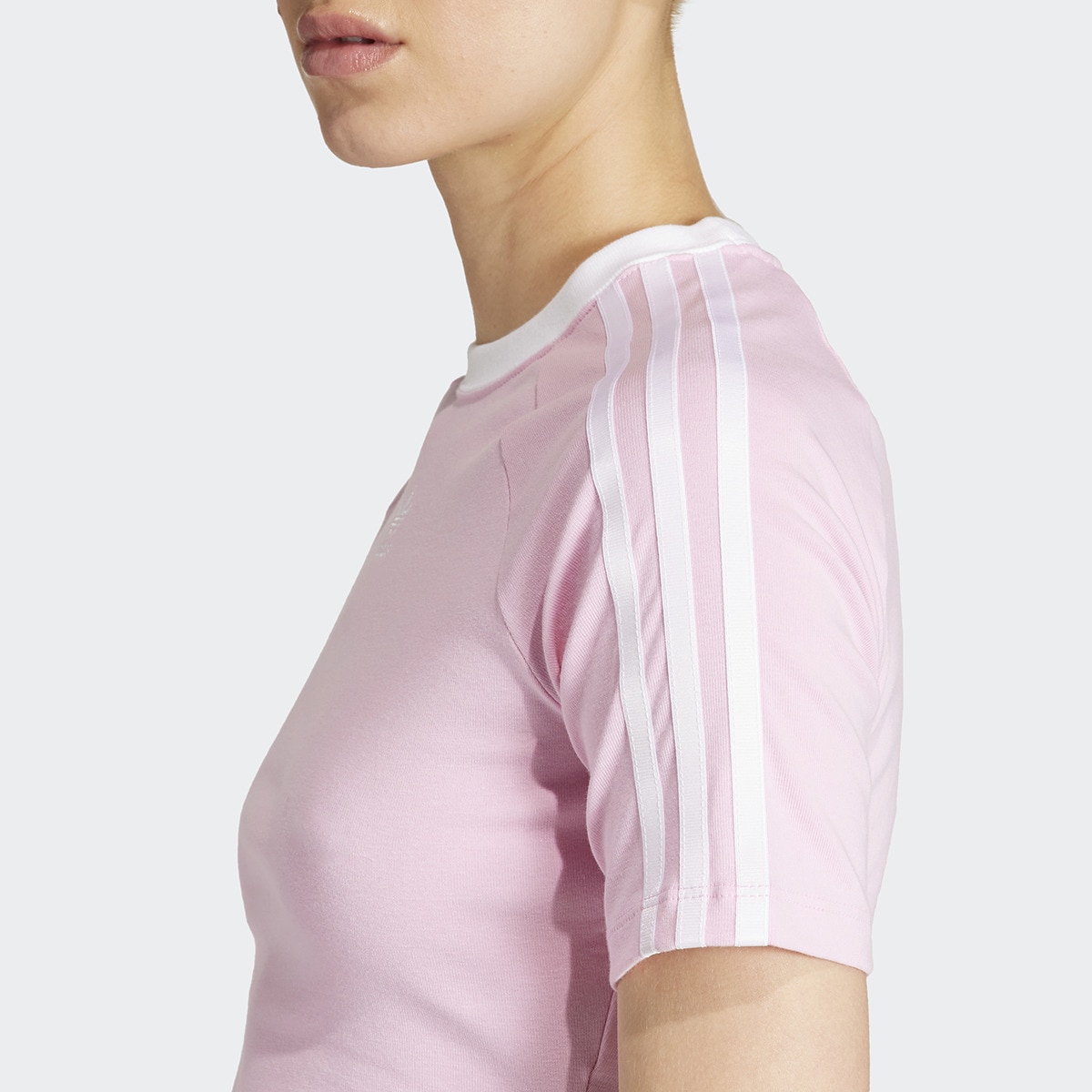 T-shirt de Mulher Baby 3 Faixas Originals Rosa-5