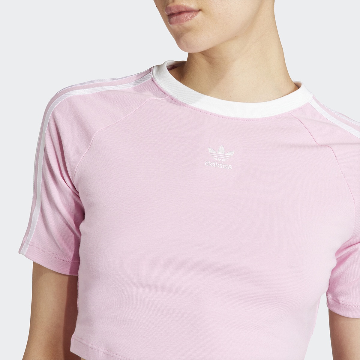 T-shirt de Mulher Baby 3 Faixas Originals Rosa-4