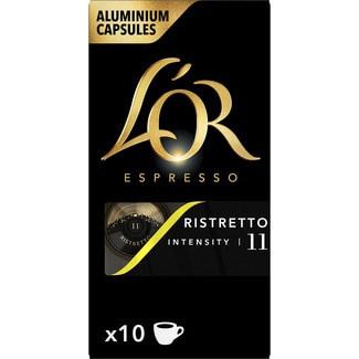 café Ristretto intensidad 11 estuche 10 cápsulas compatibles con máquinas Nespresso - L'or Espresso